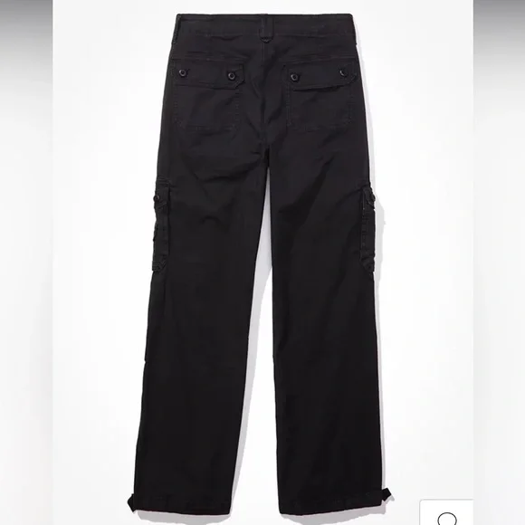 American Eagle Outfitters Black Wide-Leg Cargo Pants - Picture 4 of 9